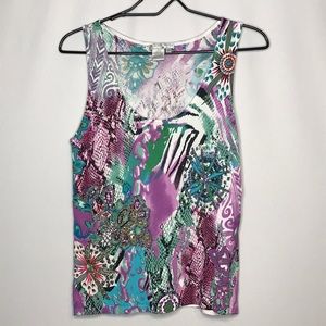 Alberto Makali Vibrant Floral Sleeveless Top
